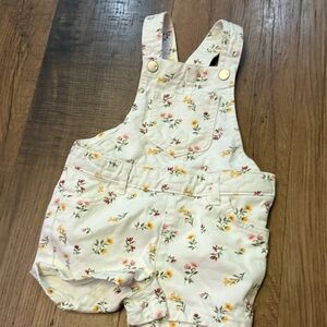 The Children's Place Light Cream Floral Overalls